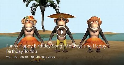 Funny birthday greetings video animation, were cartoon Monkey singing birthday song Happy Birthday to you and funny dance. You can send the short birthday video ... Happy Birthday Funny Video, Funny Birthday Cartoons, Happy Birthday Nurse, Funny Birthday Greetings, Funny Happy Birthday Gif, Happy Birthday Dancing, Funny Happy Birthday Greetings, Happy Birthday Wishes Song, Animated Happy Birthday Wishes