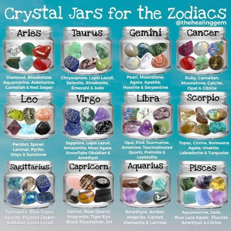 Crystal Substitutions, Crystal Jars, Aquarius And Sagittarius, Crystal Healing Chart, Witch Spell Book, Crystals Healing Properties, Spiritual Crystals, Witch Stuff, Crystal Therapy