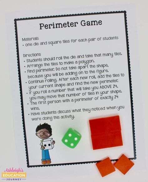 Perimeter 3rd Grade Activities, Fun Area And Perimeter Activities, Perimeter Activities 3rd Grade, Teaching Perimeter, Area And Perimeter Games, Area And Perimeter Activities, Perimeter Games, Teaching Area, Perimeter Activities