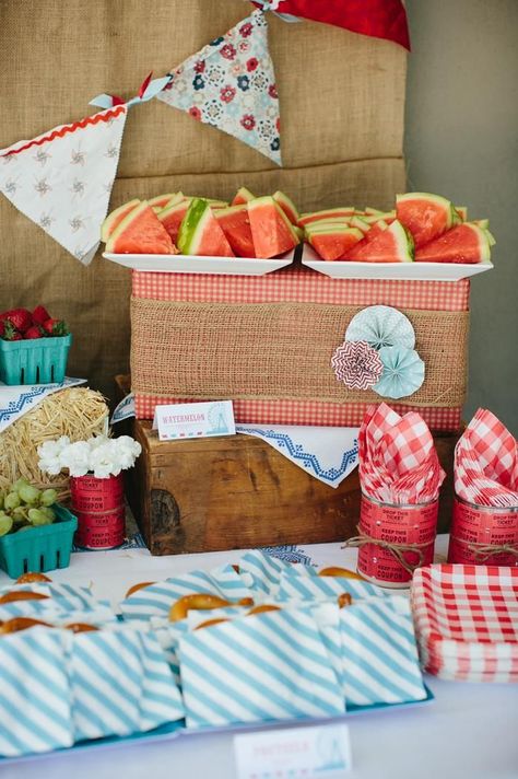 This stunning COUNTY FAIR THEMED FIRST BIRTHDAY PARTY was submitted by Mindy Shock. What a cute party! I love the country feel to it, it's so fun and festive. This party is full of darling ideas that would work perfectly for any summer time or fall party! My favorite County Fair party ideas and elements from this fabul