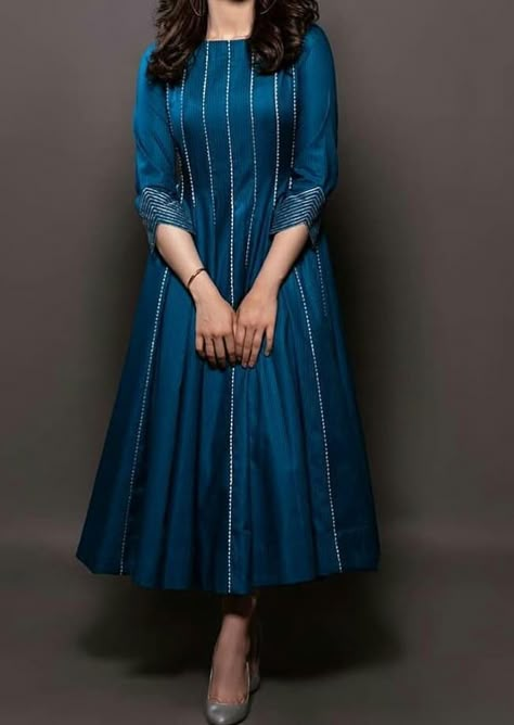 Anarkali Dress Pattern From Silk Saree, Saree Stiched Kurti, Trendy Frocks For Women Party Wear, Silk Churidar Designs Ideas Patterns, Silk Kurti Designs Party Wear For Women, Kurtha Designs Latest For Women Simple, Stylish Long Kurti, Fusion Wear Indian, Silk Kurti Designs