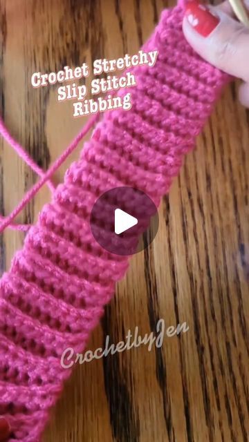 Adding Ribbing To Crochet, Broom Stitch Crochet, How To Crochet Stretchy Ribbing, Crochet Stretchy Stitch, Crochet Ribbing Tutorial Videos, Crochet Ridge Stitch, Crochet Stretchy Rib Stitch, Stretchy Crochet Ribbing, How To Crochet Rib Stitch