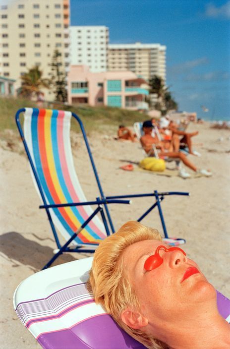 by Martin Parr, A woman tanning on the beach, Florida, United States, 1997 Tanning On The Beach, Martin Parr, Photojournalism, Beach Florida, Tanning, A Woman, The Beach, Florida, United States