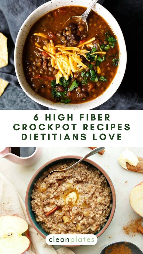 Fiber is essential for a healthy gut, and keeps you feeling full. Whip up high fiber meals easily, thanks to that kitchen hero, the crockpot. Gut Health Crockpot Recipes, Meal Prep For Healthy Gut, Gut Healthy Crockpot Recipes, Healthy Fiber Recipes, High Fiber Family Meals, High Fiber Soup Recipes Healthy, High Fiber Healthy Meals, High Fiber Healthy Recipes, High Fiber Slow Cooker Recipes