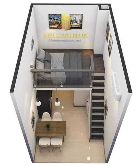 Small Loft Apartments, Tiny Loft, Loft House Design, Mini Loft, Villain Aesthetic, Tiny House Interior Design, Small House Interior, Tiny House Loft, Tiny House Inspiration