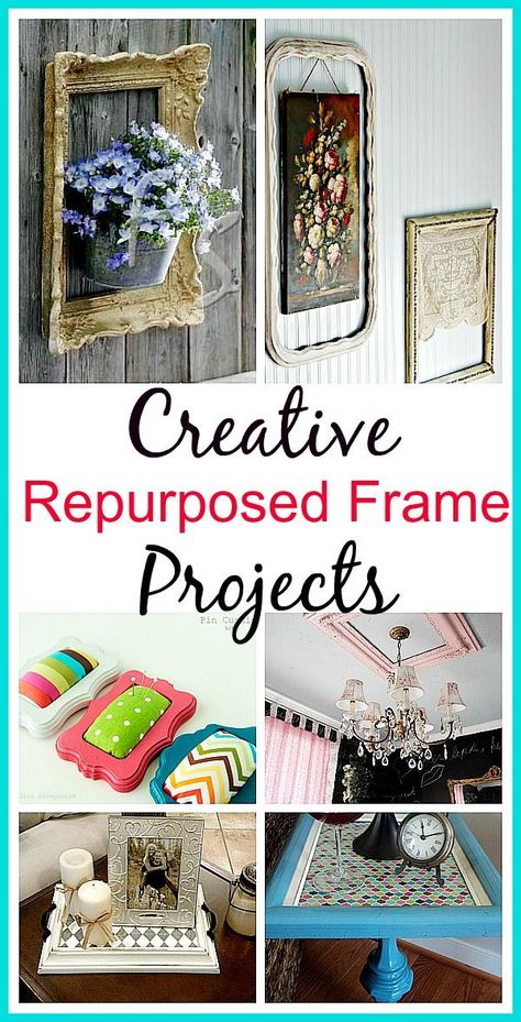 I’m always picking up interesting frames at the thrift store. Sometimes I just like the frame and not the picture. So what can you do with a picture frame? Here are 10 creative repurposed picture frame ideas. Repurposed Picture Frame Ideas, Repurpose Picture Frames, Picture Frame Ideas, Picture Frame Projects, Frame Projects, Picture Frame Crafts, Nails Chrome, Old Picture Frames, Frame Ideas