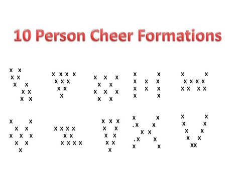 Formations for 10 Formation Ideas Dance, Cheerleader Formations, Formations For 10 Dancers, Formations For Dance, Dance Team Formations, Cheer Dance Formation, Formations For 13 Dancers, 10 Person Cheer Formation, 12 Person Cheer Formations