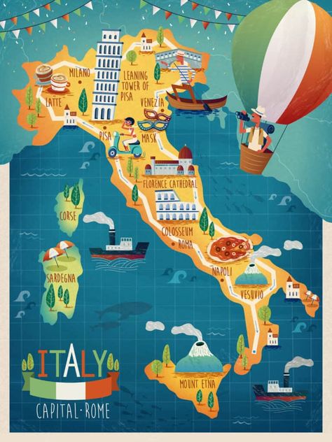 The Perfect Italy Road Trip Itinerary You Should Steal - Follow Me Away Italy Symbols, Italy Road Trip Itinerary, 10 Days In Italy, Driving In Italy, Map Of Italy, Mount Vesuvius, Road Trip Map, Italy Itinerary, Italy Map