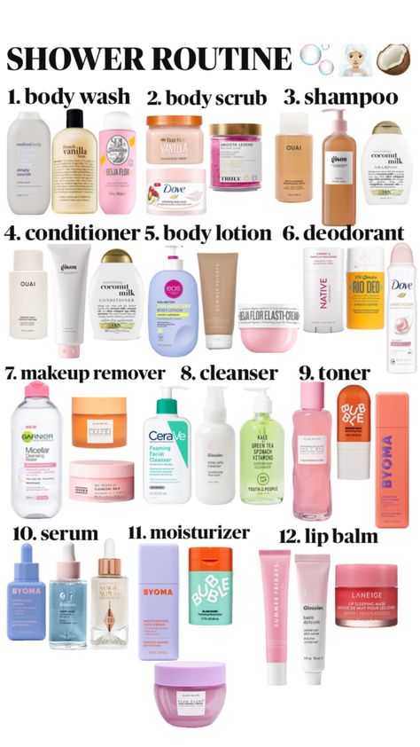 Proper Skin Care Routine, Shower Tips, Skin Care Routine Order, To Smell Good, Basic Skin Care, Best Hair Care Products, Shower Products, Body Hygiene, Basic Skin Care Routine