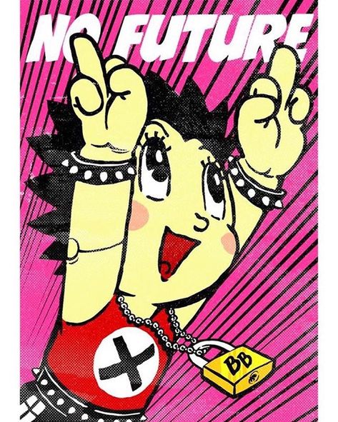 by thebutcherbilly Punk Cartoon, Punk Illustration, Punk Poster, Arte Punk, Gerber Baby, Rock N’roll, No Future, Astro Boy, Punk Vintage