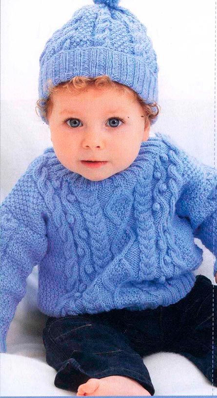 Cable Sweater  and Beanie for kids Free Aran Knitting Patterns, Free Baby Sweater Knitting Patterns, Baby Boy Knitting Patterns Free, Boys Knitting Patterns Free, Baby Cardigan Knitting Pattern Free, Aran Knitting Patterns, Crochet Baby Sweaters, Kids Knitting Patterns, Baby Cardigan Pattern