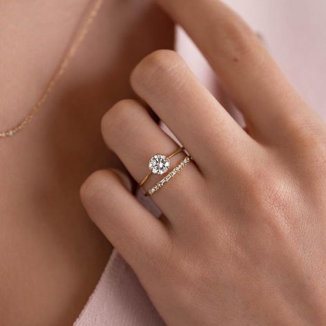 Wishing Well Ring, Round Diamond | Melanie Casey Fine Jewelry Love In Morse Code, Wedding Rings Dainty, Morse Code Ring, Engagement Rings Melanie Casey, Engagement Ring And Band, Minimal Engagement Ring, Dainty Engagement Ring, Spell Love, Elegant Wedding Rings