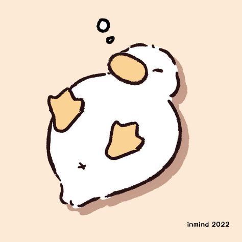 Chibi Drawings Animals, Duck Icon Cute, Duck Cute Aesthetic, Drawing Ideas Duck, Cute Duck Pfp, Chibi Duck, Duck Draw, Duck Doodle, Duck Icon