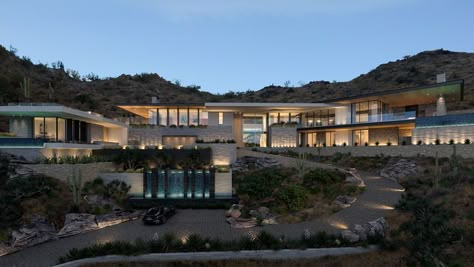 Mansion Exterior, Luxury Houses Mansions, Modern Villa Design, Dream Mansion, Bloxburg Ideas, Modern Mansion, Paradise Valley, Mansions Luxury, Luxury House Designs