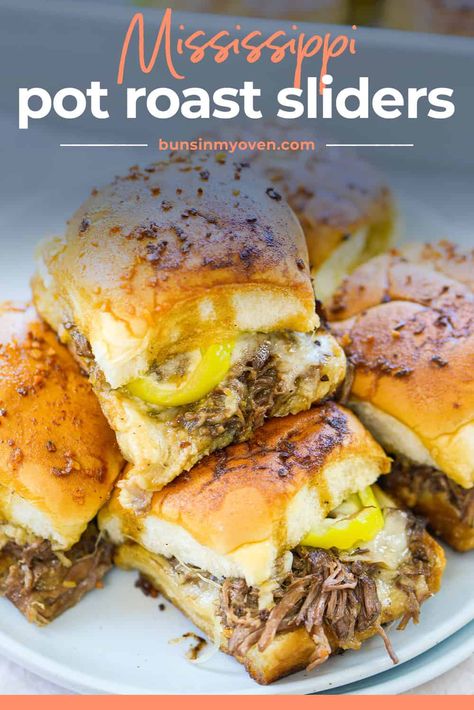 Mississippi Roast Sliders, Mississippi Pot Roast Sliders, Mississippi Sliders, Sandwiches Hawaiian Rolls, Roast Sliders, Pot Roast Sliders, Sliders Recipes Beef, Sweet Hawaiian Rolls, Pot Roast Sandwiches