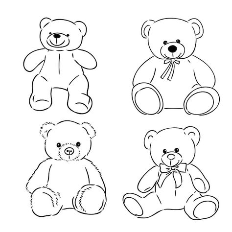 Vector bear doll icon outline flat desig... | Premium Vector #Freepik #vector #teddy #teddy-bear #bear-toy #bear Bear Coloring Pages Free Printable, Teddy Bear Drawing Easy, Teddy Bear Outline, Teddy Drawing, Teddy Bear Sketch, Doll Icon, Teddy Bear Icon, Bear Icon, Teddy Bear Drawing