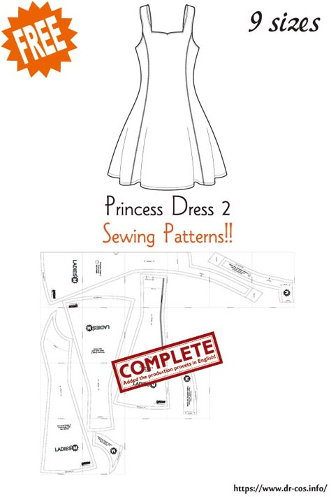 Gothic Sewing Patterns Free, Short Dress Pattern Free Sewing, Medieval Dress Pattern Free, Free Sewing Patterns For Women Dresses, Free Bodice Pattern, Princess Cut Dress Pattern, Mood Fabrics Free Pattern, Cold Shoulder Dress Pattern, Free Dress Patterns For Women