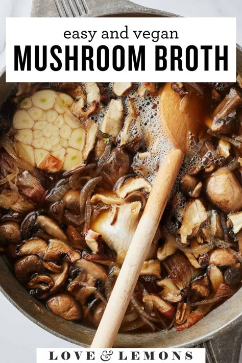 Asian Broth Recipe, Vegan Ramen Recipes, Recipes With Vegetable Broth, Lemons Recipes, Mushroom Vegetable, Mushroom Broth, Stock Recipes, Spice Blends Recipes, Healthy Vegetarian Dinner