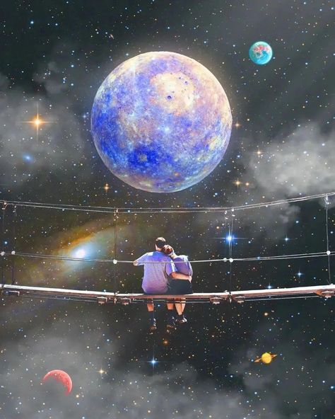 @spacegrapez • Instagram photos and videos Planet Poster, Space Phone Wallpaper, Banner Design Inspiration, Psy Art, Arte Van Gogh, Surreal Collage, Astrology Art, Space Lovers, Collage Poster