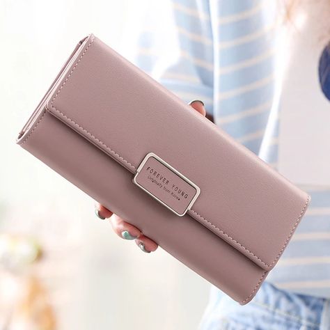 aliwood High Quality 3 Fold Women's Wallet Brand PU Leather Long Purse Clutch Coin Purse Phone Pocket Card Holder Large Capacity _ - AliExpress Mobile Ethereal Elegance, Fun Wallets, Bracelet Pandora, Women's Wallets, Pocket Card, Women Wallet, Pu Leather Wallet, Large Wallet, Pocket Cards