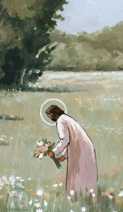 Paintings Of Christ, Among The Wildflowers, Catholic Wallpaper, Beside Still Waters, Pictures Of Christ, Lds Art, Jesus Christ Art, Christian Quotes God, Ayat Alkitab