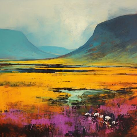 • glen sannox • Abstract Landscape Painting Mountains, Best Abstract Paintings, Scottish Painting, Scottish Mountains, Contemporary Landscape Artists, Abstract Landscape Art, Isle Of Arran, Contemporary Landscape Painting, Pastel Sec