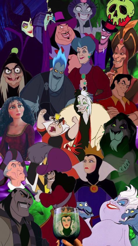 Evil Disney Characters, Evil Disney Princesses, Disney Halloween Movies, All Disney Villains, Best Halloween Movies, Movies Art, Wallpaper Vibes, Evil Disney, Disney Characters Wallpaper