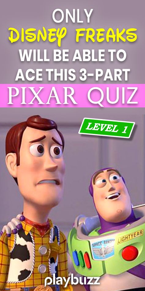 Try your hand at the first level of this Pixar quiz series. We've all seen the movies, but how much do we actually remember about them? #PlaybuzzQuiz #DisneyQuiz #PixarQuiz Disney Trivia Movie Trivia Disney Quizzes Trivia, Movie Quiz Questions, Disney Movie Quiz, Disney Trivia Questions, Disney Movie Trivia, Book Quizzes, Movie Trivia Quiz, Movie Trivia Questions, Disney Trivia