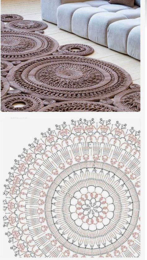 Crochet Rug Patterns Free, Crochet Doily Rug, Crochet Mat, Crochet Doily Diagram, Crochet Carpet, Crochet Rug Patterns, Crochet Rugs, Easter Crochet Patterns, Crochet Mandala Pattern