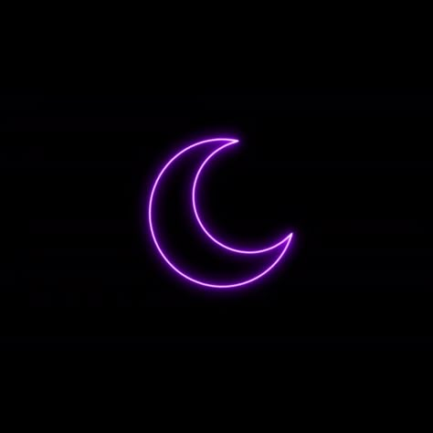 Neon Profile Picture, Neon Purple Icons, Neon Purple Widgets, Purple Moon Aesthetic, Aesthetic Wallpaper Iphone Purple, Crescent Moon Aesthetic, Purple Neon Aesthetic, Black And Purple Aesthetic, Purple Portal