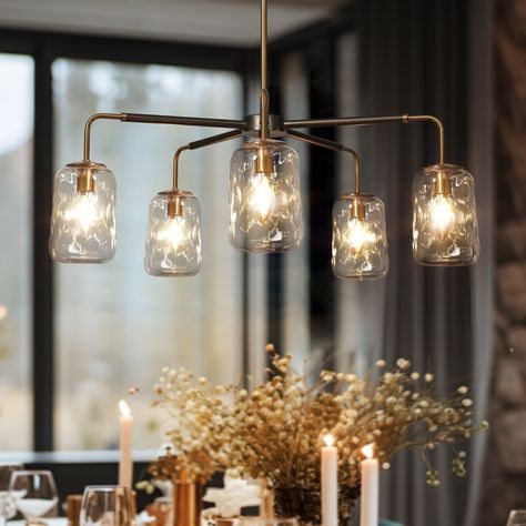 Kitchen Table Chandelier, Dining Room Lighting Over Table, Dinning Room Light Fixture, Dinning Room Lighting, Modern Dining Room Lighting, Lakehouse Ideas, Dining Room Ceiling Lights, Island Light Fixtures, Brass Rod