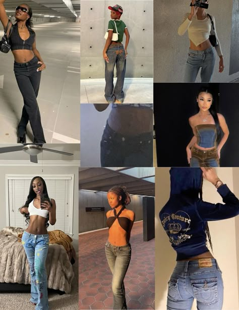 Going Out Outfits Low Rise Jeans, Low Rise Jeans Outfit Baddie, Blue Low Rise Jeans Outfit, Low Rise Jeans Black Women, Low Rise Jeans Outfit Summer, How To Style Low Rise Flare Jeans, Low Rise Jeans Curvy, Low Rise Jeans Outfit Fall, Low Waist Bootcut Jeans Outfit