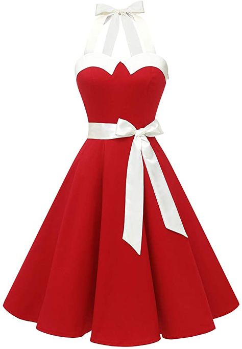 Red And White Outfits, Dresses 50s, Cute Dresses For Party, Red And White Dress, African Dresses For Kids, Cocktail Dress Prom, Rockabilly Style, Winter Chic, Christmas Style