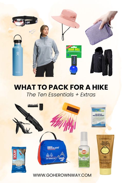 Multi Day Hike Packing List, Must Have Items For Hiking, Hicking Essential, Hiking Essentials Packing Lists, Hiking Preparation, Hiking Trip Packing List, Hiking Essentials For Women, Hike Essentials, Hiking Backpack Essentials