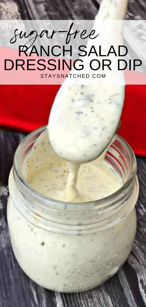 This Easy Sugar Free Ranch Salad Dressing is the best, quick recipe out there! When you make your own ranch dressing, you can control the quality and quantity of the ingredients you use, which means you know exactly what is in it. Plus, it's fresh and delicious! Use this for salads, wings, or as a dip! Paleo Ranch Dressing Recipe, Dairy Free Ranch Recipe, Dairy Free Ranch Dressing Recipe, Dressing Rich, Homemade Ranch Salad Dressing, Sugar Free Salad Dressing, Gluten Free Ranch Dressing, Paleo Ranch Dressing, Dairy Free Ranch