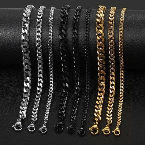 Branded Bracelets, Mens Link Bracelet, Mens Chains, Masculine Jewelry, Mens Chain Bracelet, Bracelets Chain, Bracelet Viking, Trendy Fashion Accessories, Cuban Link Chain Necklaces