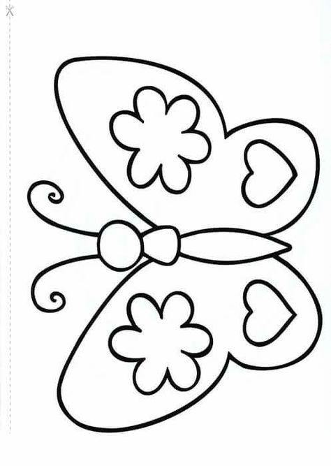 Fun Coloring Pages For Preschoolers, Butterfly Drawing For Kids Easy, Butterfly Easy Drawing, Butterfly Drawing Easy, Butterfly Coloring Pages, Preschool Coloring Pages, Easy Coloring Pages, Butterfly Crafts