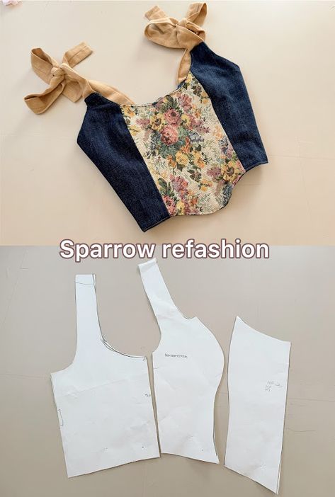 How to Make a Bustier Top Pattern: A Beginner’s Guide | Free sewing Patterns - Sparrow Refashion: A Blog for Sewing Lovers and DIY Enthusiasts Sewing Patterns T Shirt, How To Make Bustier Pattern, Beginner Clothes Sewing Patterns, Free Bustier Sewing Pattern, Sew Easy Top, Bustier Top Pattern Free, Ren Faire Sewing Patterns Free, Bustier Pattern Free, Clothes To Sew For Beginners