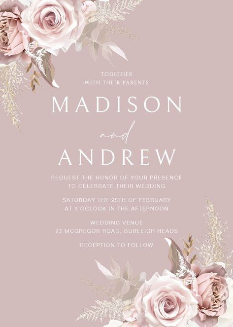 boho wedding invitations stunning boho dusty rose blush wedding invitation blush dusty rose wedding floral boho pink digital roses spring wedding #fyp Pink Boho Wedding Invitations, Online Wedding Invitations Design, Dusty Rose Invitation, Dusty Rose Wedding Theme, Dusty Pink Wedding Invitations, Pink Boho Wedding, Dusty Rose Wedding Colors, Boho Wedding Invitations, Blush Wedding Theme