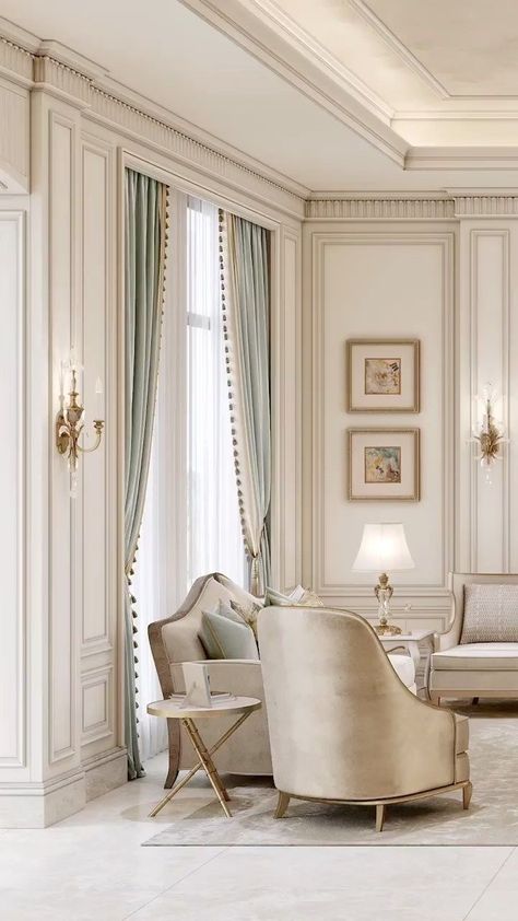 Bedrooms Colors, Colorful Bedrooms, Classic Interior Design Luxury, Neoclassic Interior, Hair Curtain Bangs, Curtain Bangs Long Hair, Neoclassical Interior Design, Bangs Long Hair, Decorating Apartment