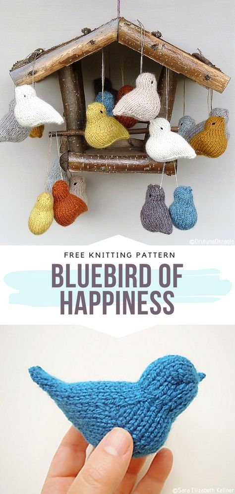 Sweet Little Birds Free Knitting Patterns Knitting Projects Free, Small Knitting Projects, Crochet Bird Patterns, Knitted Toys Free Patterns, Bird Free, Animal Knitting Patterns, Crochet Birds, Knitting Patterns Toys, Free Knitting Patterns