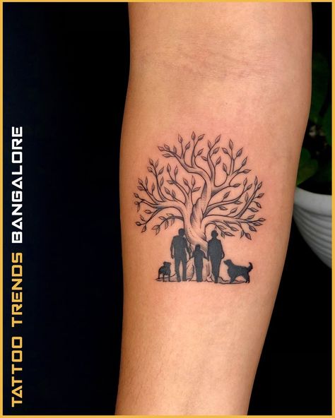 Tattoo Trends | Family tree tattoos have a lot of meaning and symbolism behind them. They traditionally symbolize fertility, growth, wisdom, love, and… | Instagram Family Members Tattoo, Family Tattoo Ideas For Men Arm, Tattoo Ideas For Family Members, Tattoos For Family Members, Family Tree Tattoo For Men, Family Symbol Tattoo, Family Tree Tattoo Ideas, Family Tree Tattoos, Tattoo For Family