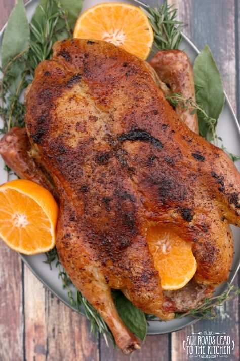 Dutch Oven Duck, Duck A L'orange, Oven Roasted Duck Recipe, Orange Duck Recipe, Roasted Duck Whole, Duck Recipes Whole, Oven Roasted Duck, Roast Duck Recipes, Whole Duck Recipes