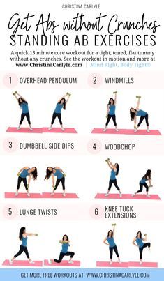 Standing Ab Exercises, Calorie Burn, Toned Tummy, Standing Abs, Ab Exercises, Trening Fitness, Toned Abs, Ab Workout, At Home Workout Plan