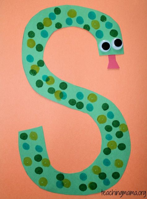 5 Fun Activities for the Letter S | Teaching Mama                                                                                                                                                                                 More Preschool Letter S, Letter S Crafts, Letter S Activities, Preschool Letter Crafts, Zoo Phonics, Teaching Mama, Abc Crafts, Alphabet Letter Crafts, Abc Art