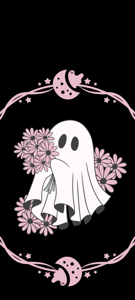 Halloween Cute Iphone Wallpaper, Pastel Goth Iphone Wallpaper, Pastel Spooky Wallpaper, Spring Halloween Wallpaper, Creepy Cute Art Wallpaper, Samsung Galaxy Wallpaper Aesthetic, Spooky Spring Aesthetic, Halloween Wallpaper Cute Ghost, Pink Halloween Phone Wallpaper