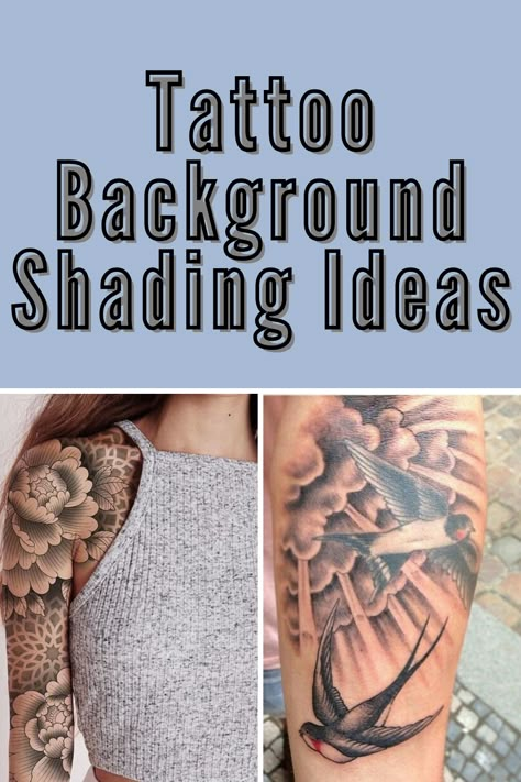 Tattoo Background Shading Ideas + Info - TattooGlee Background Shading Tattoo Ideas, Fill In Tattoo Ideas, Shading Ideas, Tattoo Sleeve Filler, Tattoo Shading, Tattoo Filler, Tattoo Background, Cloud Tattoo, Magic Tattoo