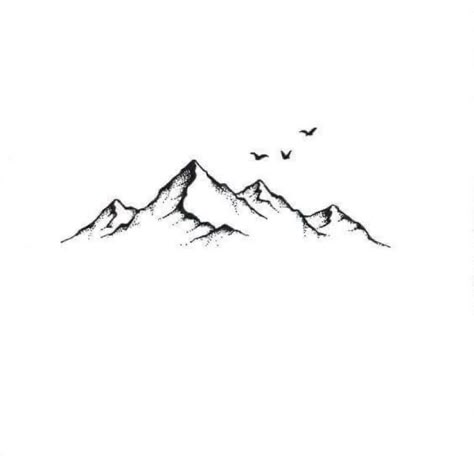 Small Mountain Tattoo, Berg Tattoo, Mountain Tattoo Simple, Mountain Tattoo Design, Small Girly Tattoos, Mountain Drawing, Small Tattoos Simple, Tattoos Geometric, Mountain Tattoo