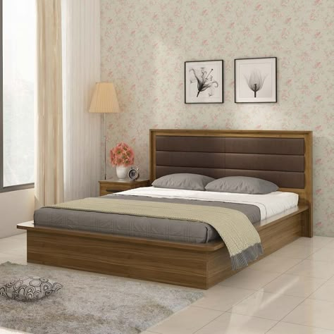 Bed Designs Latest, Bed Design Modern Luxury, Latest Wooden Bed Designs, King Size Bed Designs, Modern Wooden Bed, Reka Bentuk Bilik Tidur, Beautiful Bed Designs, Wooden King Size Bed, Bed Designs With Storage