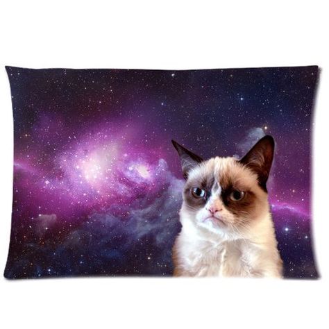 1 X Custom Grumpy Cat Pillowcase Standard Size Design Cotton Pillow Case => Check this awesome image  : DIY : Do It Yourself Today Space And Aliens, Spoiled Cat, Grumpy Cat Memes, Grumpy Cat Quotes, Playbuzz Quizzes, Cats In Space, Custom Umbrella, Umbrella Patio, Hipster Gifts